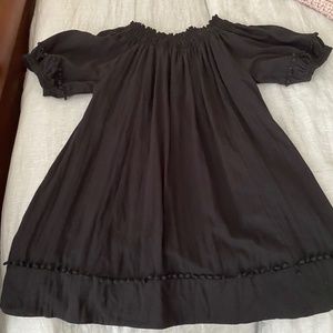 Apiece Apart Black Smocked Off-Shoulder Sundress